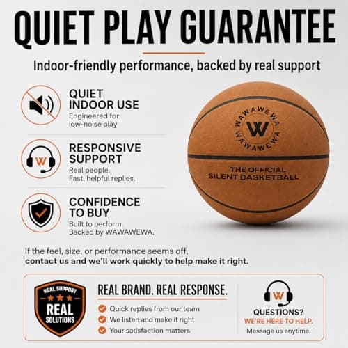 WAWAWEWA The Official Silent Basketball Mini Size 3 (22") – Ready to Play Indoor Basketball for Quiet Dribbling – Airless Indoor Training PU Foam Basket Ball for All Ages - Thumbnail 6