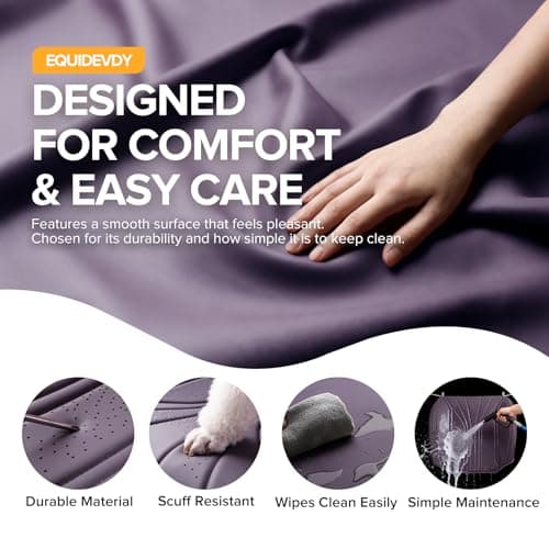 EQUIDEVDY 2 Pack Leather Bottom Car Seat Covers,Front Seat Covers for Cars,Driver Car Seat Cover,Luxury Faux Leather Seat Protectors,Full Wrap,Waterproof,for Most Vehicles,Sedan,SUV,Truck (Purple) - Thumbnail 4