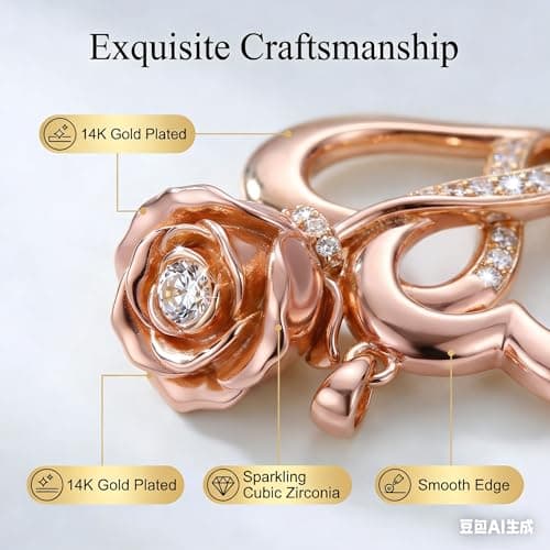 Ediseng 2026 Birthday Gifts for Mom/Wife,Dainty Heart Neckace with Birthday Gift Card,Personalized Mom Gifts from Daughter/Son (rose golden) - Thumbnail 2