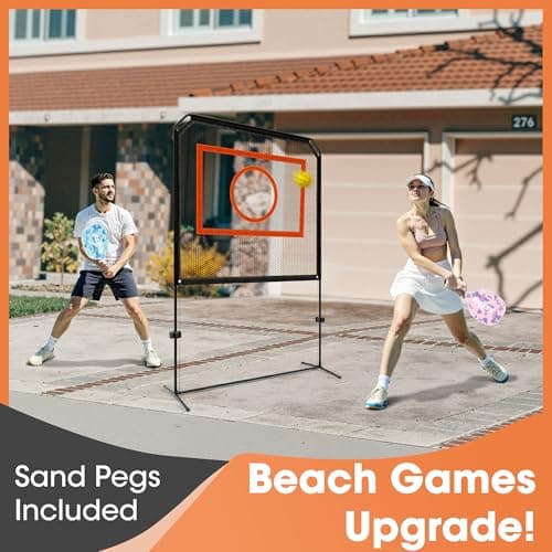 ZCEBGIG Portable Pickleball Net – Regulation Size Outdoor & Indoor Paddle Game Set with Ball Catch Net & Removable Target – Heavy Duty Steel Frame, Carry Bag – Family Fun for Backyard, Park, Beach - Thumbnail 4