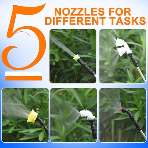 4 Gallon Battery Operated Backpack Sprayer, 100 PSI Electric Garden Sprayer with 12V 8Ah Rechargeable Battery, Trigger Lock, Stable Pressure Pump, Adjustable Nozzles for Lawn Care & Garden - Thumbnail 5
