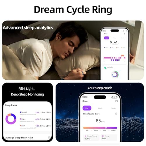 TIAZUUX Smart Ring for Women&Men-Activity/Sleep/Heart Rate/HRV/Stress/Women's Health Tracker-IP68 Waterproof/Wearable-No Subscription Fee Required-Compatible with iPhone &Android - Thumbnail 3