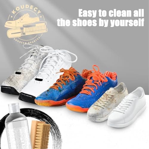 Koudecy Shoe Cleaner Kit for Sneaker - 10.1 Oz Shoe Cleaning Kit with Shoe Brushes & Towel & Eraser, White Shoe Sneaker Cleaner Kit for Mesh Tennis Knit Leather Suede and Most Materials - Thumbnail 6