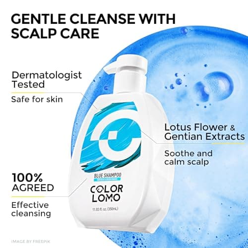 COLORLOMO Ultra Color Safe Shampoo | Help Prevent Fading & Provide Subtle Color Replenishment | Prolong Color Vibrancy and Enhance Shine | Vegan & Cruelty-Free Formula | For Blue Color Treated Hair - Thumbnail 5