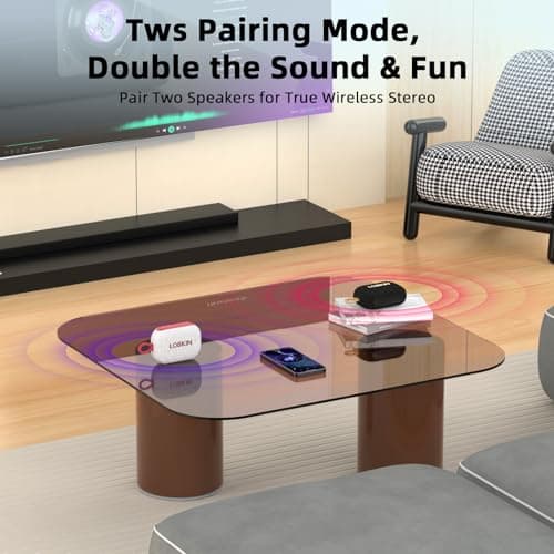 LOBKIN Portable Bluetooth Speaker,IP67 Waterproof Small Bluetooth Speaker 20H Playtime 10W Loud Sound BT 5.4 Wireless Stereo Pairing for Home/Outdoors/Travel - Thumbnail 6