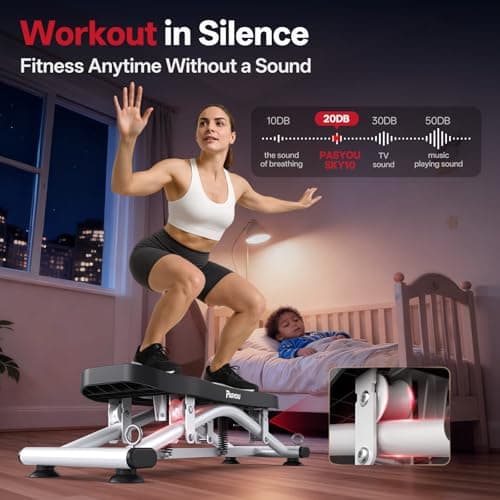 PASYOU Balance Board for Adults, Rock Stepper for Exercise at Home, Simulate Ski Machine with Resistance Band & LCD Display, 330lbs Weight Capacity, Ski Balance Trainer for Full Body - Thumbnail 5