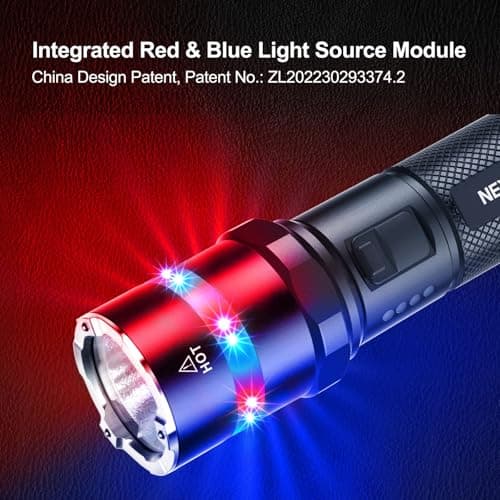NEXTORCH P83 Tactical Flashlight 2100 Lumens, Rechargeable White, Red & Blue LED Light for Police, One-Step Strobe, USB-C Charging, Nano-Ceramic Bezel for Emergency, 3400mAh Battery for Outdoor Use - Thumbnail 5