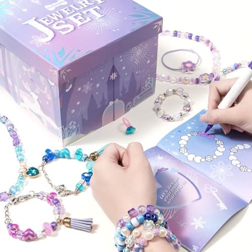 Tomons Gifts for Girls Ages 6-12, Kids Jewelry Making Kit for Girls, Crafts Birthday for 6 7 8 10 11 12 Year Old Girl - Thumbnail 4