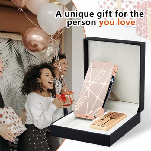 GADATOP Vintage Lighter Rechargeable Arc Flame Cool Design Electric Lighters with LED Battery Indicator and Packaging Box for Camping Hiking Travel Essentials (Charcoal) - Thumbnail 5