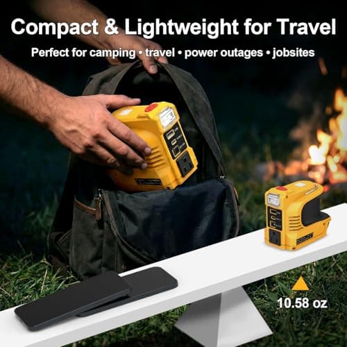 Real 220W Power Inverter Compatible with DeWalt 20V Battery, DC 20V to AC 110V-120V Portable Power Station with 1 AC Outlet, 1 USB & Type-C, 1 12V DC & 200LM LED (No Battery) - Thumbnail 6