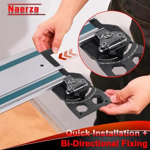 Naerza Update Track Saw Square - Adjustable Angle with 0° to 90° Right Angle Protractor for Stable cuts | for Festool, Makita, Milwaukee, Triton, Wen | CNC Machining Processes - Thumbnail 5