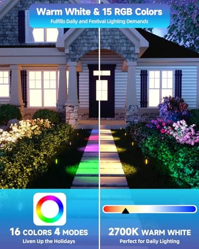 Noobibaba MR16 LED Bulb Color Changing 4W MR16 Color Changing LED Bulbs 12V Gu5.3 Bi-Pin Base Warm White+15 Multi Colors for Landscape Lighting (3 Bulbs and 1 Remotes) - Thumbnail 2