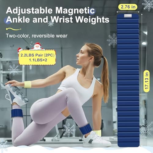 Lxlivn Wrist Weights, Ankle Weights for Women, 2 Pack (1.1LB Each)–Stackable Magnetic, Silicone (Waterproof), Non-Slip, Easy Wear, Adjustable (Men & Women), Ideal for Jogging/Yoga & More - Thumbnail 4