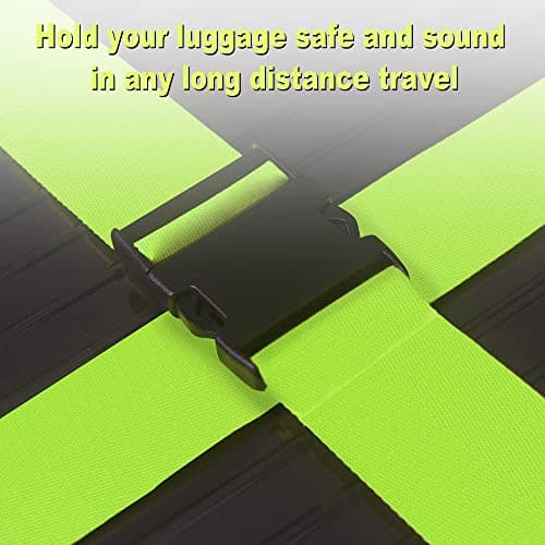 Luggage Straps for Suitcases TSA Approved Travel Belt 4 Pack by Chelmon (Green) - Thumbnail 4