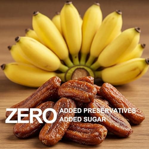 Organic Sun Dried Whole Bananas | No Sugar Added | No Preservatives | Unsulfured | Soft and Chewy Little Bananas | Thai Natural Fruit Snacks | Super Potassium Snack 12.6 OZ | Pack of 1 - Thumbnail 4