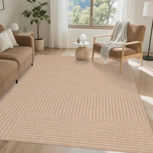 Arvenchy Easy Jute Rug 8x10: Indoor Outdoor Natural Boho Area Rugs for Living Room Patio Washable - Farmhouse Neutral Contemporary Large Carpet for Bedroom Dining Room Backyard Office Non Slip