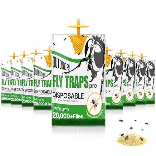 Fly Traps Outdoor Hanging 9 Pack, Add Water Outdoor Flying Insect Trap Fly Traps, Portable Disposable Fly Catcher for Backyard, Ranch, Farm, Barn, Patio & Garbage Areas - Image 1