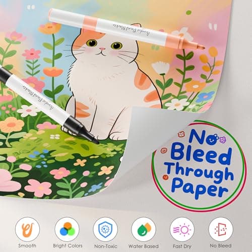 80 Colors Dual Acrylic Paint Markers, Fabric Markers, Brush Permanent Paint Pens for Wood, Glass, Rocks, Paper, Coloring Book, Ceramic, DIY Crafts, Art School Supplies - Thumbnail 5