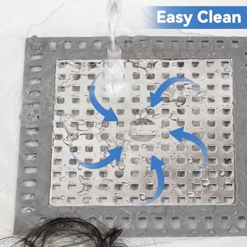 2Pcs Shower Drain Hair Catcher, 4.72" Shower Drain Cover, All-in-One Universal Sink & Shower Drain Strainer, Easy Installation, Stainless Steel and Silicone Bathroom Accessories for Tub, Bathtub - Thumbnail 5