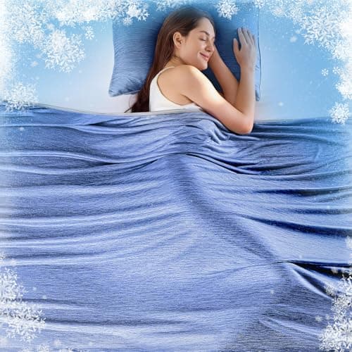 KMUSET Cooling Blanket Twin (60"x80"), Double Sided Summer Cooling Blankets for Hot Sleepers & Night Sweats, Cool Lightweight Blanket for Dorm Room Essentials, Picnic, Gifts for Women Greyish Blue