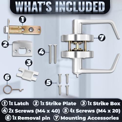 Commercial Door Handle With Lock – Vacant Occupied Bathroom Lock | 304 Stainless Steel, Visible From 50 Ft, Quick Install, L/R, for 1 3/8”–2” Doors | for Public Bathroom & Industrial Buildings - Thumbnail 2