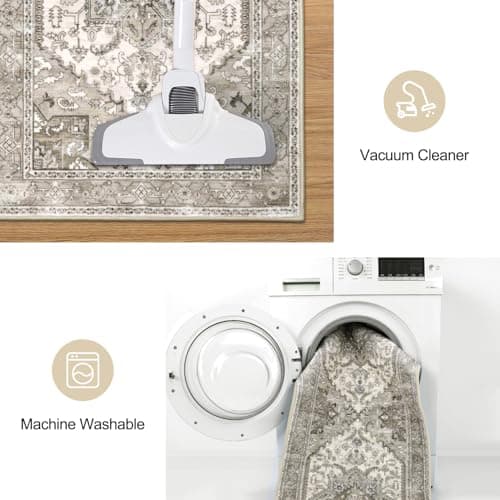 Yamaziot Boho Washable Kitchen Rugs Sets of 3, Non Slip Kitchen Mats for Floor with Rubber Backing, Waterproof & Stain Resistant Carpet Runner Throw Rug for Kitchen, Laundry Room, Hallway - Thumbnail 5