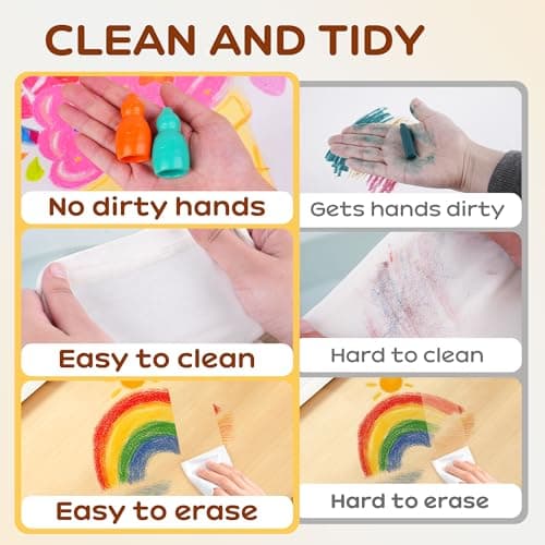 YPLUS Jumbo Crayons for Toddlers 1-3, 8 Colors Non-Toxic Washable Art Crayons for Kids, Easy-Grip Preschool Drawing Supplies for Kids Ages 1-4 (Ideal Gift) - Thumbnail 2