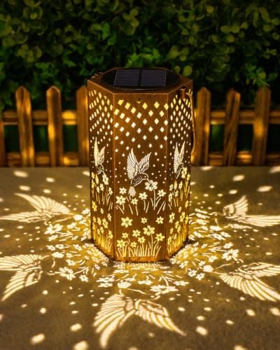 Eandisom Birthday Gifts for Women - Garden Decor Hummingbird Solar Lanterns Outdoor Waterproof, Mothers Day Gifts for Mom Grandma, Hanging Solar Lights Outside for Yard, Patio - Image 1