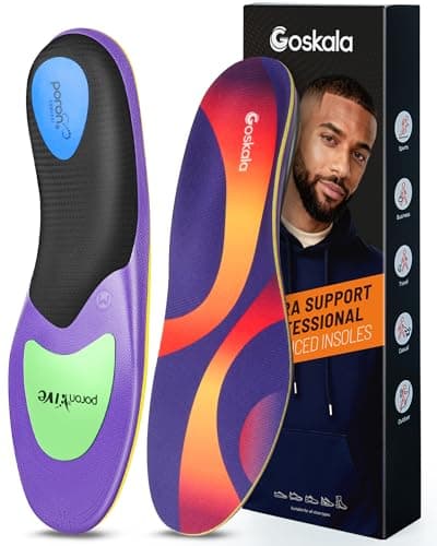 Professional Medium Arch Support Shoe Inserts, Over 230+ lbs Plantar Fasciitis Insoles for Women and Men, Flat Feet Orthotics Insert Athletic Shoe Insole - Image 1