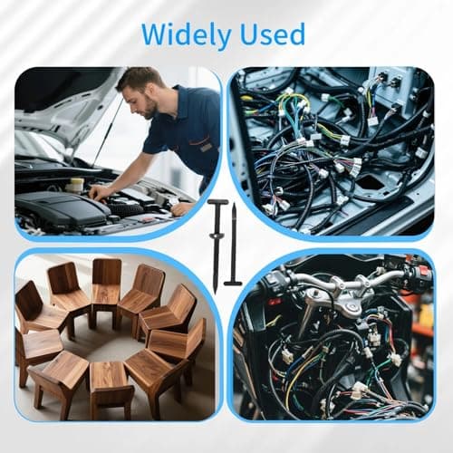 200PCS Nylon Universal Cable Tie Buckles, Heavy Duty Automotive Cable Ties & Fasteners, T-Head Clips Universal Car Bumper Fender Clips, Wire Bundling Straps for Vehicle Repair & Daily Use - Thumbnail 3