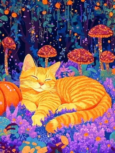 igoodom Cat Diamond Art Kits for Adults, Cat Diamond Painting Kit, Full Drill Round Diamond Art Kits, DIY Gem Art and Crafts for Home Wall Decor Gift 12x16inch