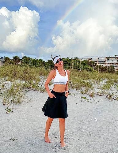 Fulbelle Athletic Skort for Women, Golf Skirts for Women High Waisted Sports Running Tennis Skirts with Pockets Black X-Large - Thumbnail 5