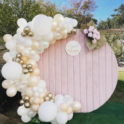 60Pcs Pearl White Balloons, 12Inch Double Stuffed Pearl White Clear Balloons for Baby Shower Wedding Bridal Shower Engagement Anniversary Baptism Birthday Party Decorations - Thumbnail 6