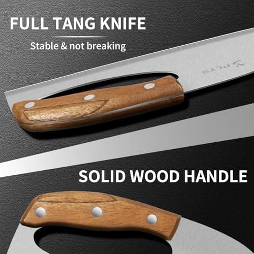 Plys Kitchen Meat Cleaver Knife - Unique Effort Saving Ergonomic Knife Professional Stainless Steel Chef Cooking Knives for Cutting Meat Vegetable Father Mother - Thumbnail 4