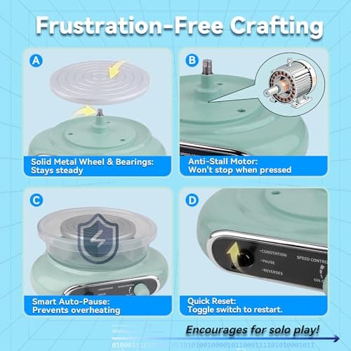 Jasthorine Pottery Wheel for Kids, Arts and Crafts Toy Kit, Ages 6-12 - Thumbnail 2