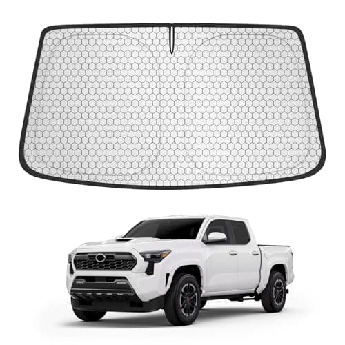 TOOWitt Custom Fit Windshield Sun Shade for Toyota Tacoma 2016–2026, Edge-to-Edge No-Gap Fit, Blocks Heat & UV, Protects Interior, Foldable Truck Sunshade