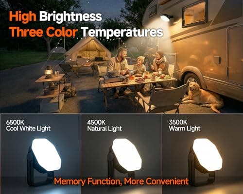 DANCINGBOAR 4000LM Camping Light Rechargeable, 3 Lighting Modes, 30W Portable Tent Light with Magnet, IP65 Waterproof Hanging Light for Camping, Hiking, Emergency, Hurricane, Power Outages (Black) - Thumbnail 3