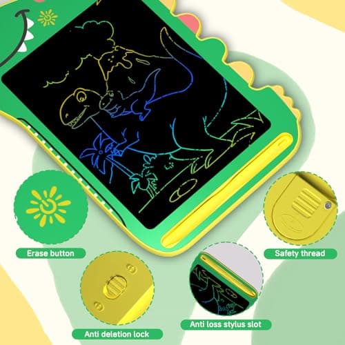 BKM LCD Writing Tablet for Kids, Educational Toddler Toys, Colorful Doodle Board Drawing Tablet with Screen Lock & Erase Button, Dinosaur Toys for Ages 3-8, Birthday Gifts for Boys Girls,8.5 inch - Thumbnail 4