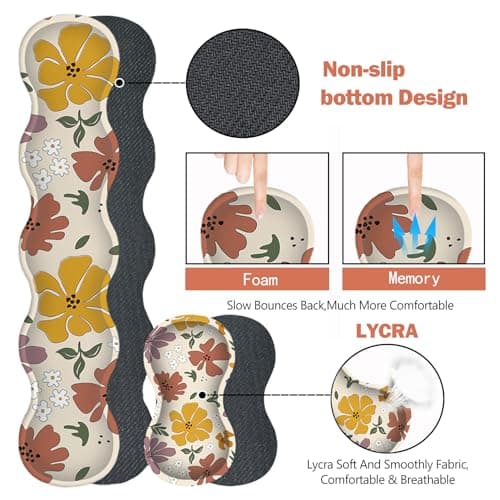 ARTSO Gaming Mouse Pad Wrist Support Set,Cute Flower Desk Mat+Mouse Pad with Wrist Rest +Keyboard Wrist Pad+Coaster,4-in-1 Mousepad Ergonomic Design for Home Office Game - Thumbnail 4