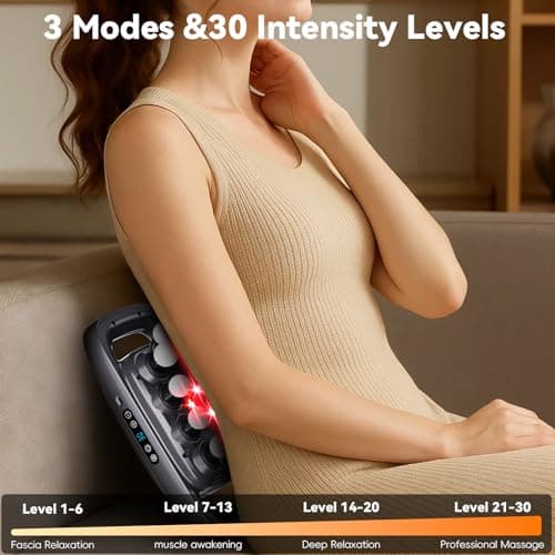 Cexovil 20-Head Massage Gun,2026 Upgrade Deep Tissue Percussion Massager with 3 Modes 30 Intensities, Quiet Muscle Tension Release Electric Massage Tools for Back, Shoulders, Legs - Thumbnail 2