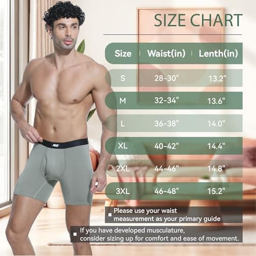 Nullktie Men's Boxer Briefs with Fly 4 Pack, Micro Modal Underwear with Pouch, No Ride Up - Thumbnail 6