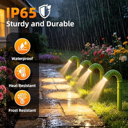 Collasis Solar Garden Lights, Solar Pathway Lights Outdoor 4 Pack, 3500K Warm LED Solar Lights Outdoor Waterproof with Split Design Flexible Bend Bamboo Stakes for Yard Lawn Patio Decor Outside - Thumbnail 6