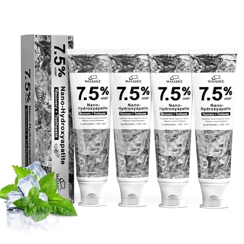 Woadee Hydroxyapatite Toothpaste for Advanced Enamel Protection, Fluoride-Free Nano Hydroxyapatite Toothpaste, Gentle and Effective Formula, Fresh Breath, Suitable for Sensitive Teeth 4 Pack - Image 1