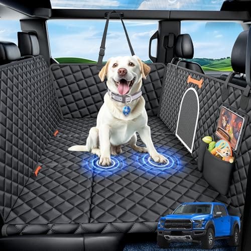 Bwakd Truck Dog Seat Cover Back Seat with Hard Bottom, 450lb Support Back Seat Extender for Crew Cab Trucks F150 RAM Silverado Tundra, Waterproof Pet Hammock for Dogs, Mesh Window & Storage Pockets - Image 1