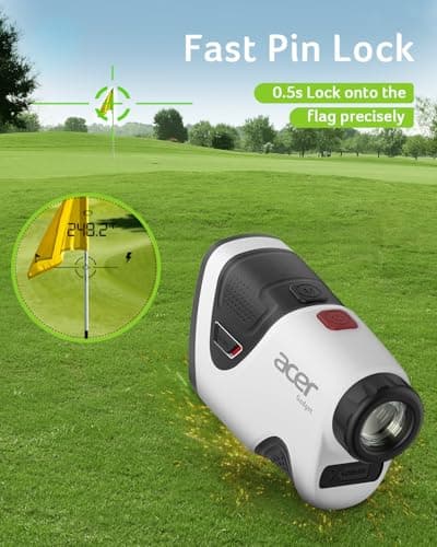 Acer Pro Golf Rangefinder with Slope Switch, Pin Lock Vibration - 1200 Yards Laser Range Finder Golf, 7X Magnification, Rechargeable Battery with Magnet Stripe, IP54 Waterproof, Golf Gifts for Men - Thumbnail 2