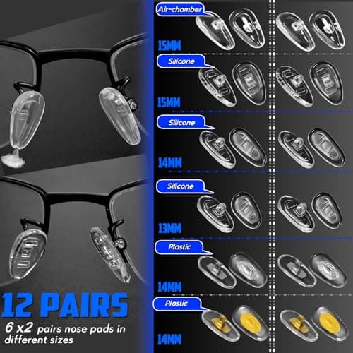 Eyeglass Sunglass Repair Kit,MINGFIX Magnetic Eye Glasses Repairing Tool Kit with Assorted Screws,Nose Pads,Small Screwdriver Bit Set & Tweezer with Mini Travel Case for Glasses,Sunglasses and Others - Thumbnail 4