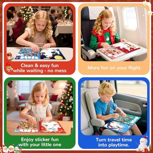 CutteeyFyry 4PCS Paint by Number Sticker Book - Christmas Crafts & Acitivity Puzzles Book for Kids Ages 4-10, Travel Toys for Road Trip & Airplane,Perfect Christmas Gifts & Basket Stuffers for Kids - Thumbnail 4