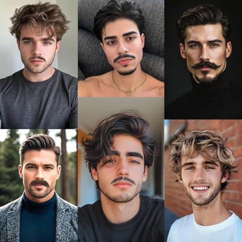 Fake Mustache and Fake Beard Natural Realistic 100% Human Hair Hand Tied Goatee False Beards with Invisible Lace, Costume Facial Hair for Men Cosplay, Halloween, Drama, and Funny Party - Thumbnail 6