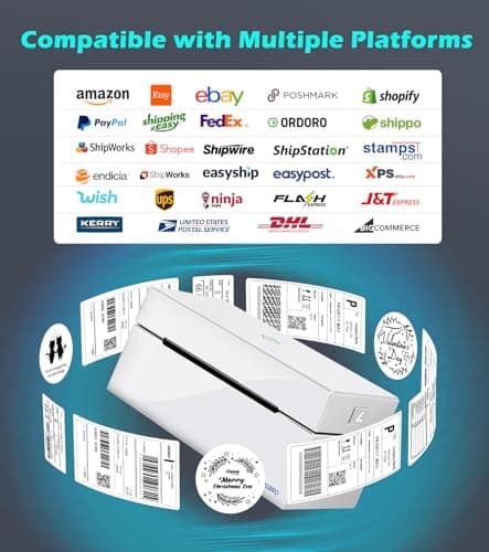 ORGBRO Bluetooth Thermal Shipping Label Printer, Z1-Plus Wireless 4X6 Shipping Label Printer for Small Business Office or Home Support iPhone Android Windows macOS Chrome Amazon Ebay Shopify USPS - Thumbnail 6