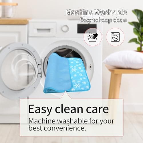 NACOCO Summer Pet Cooling Mat - Cat Dog Cushion Pad Sleeping Cool Snowflake Comfortable Soft for Pets Kids and Adults (Blue Snowflake, M) - Thumbnail 5